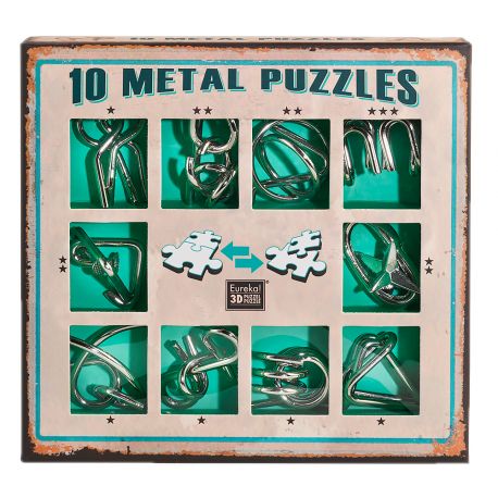 Set mit 10 Metal Puzzles - Grün Set mit 10 Metal Puzzles - Grün